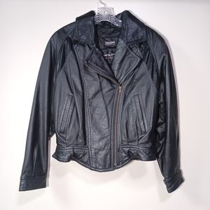 Wilsons Leather Thinsulate Asymmetrical Zip Moto Jacket Size M Vintage